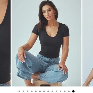 2 NWOT KLASSY NETWORK Black V-Neck with Built In Bra